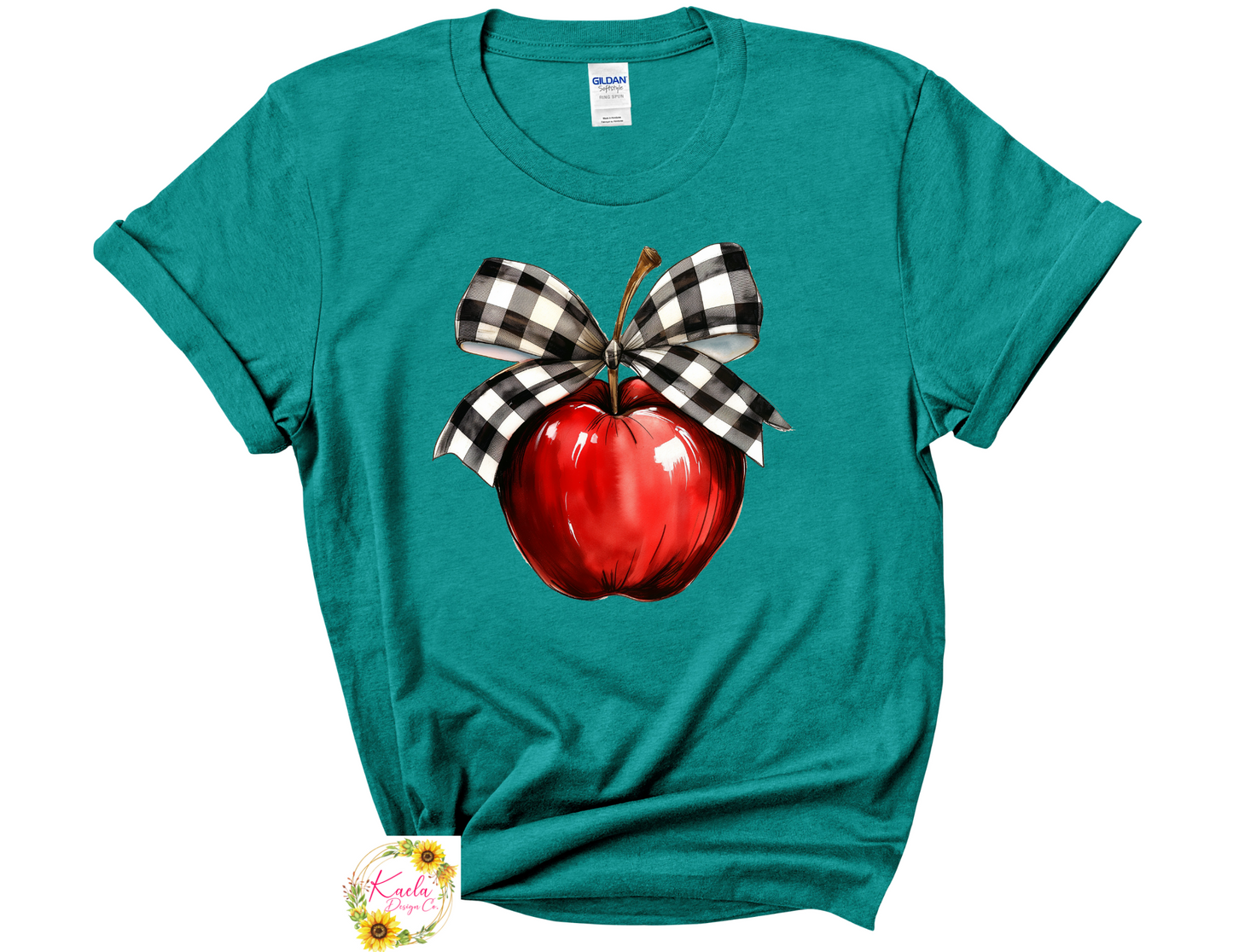 Checkered Bow Apple T-Shirt