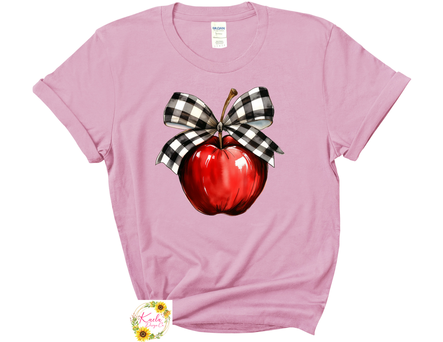 Checkered Bow Apple T-Shirt