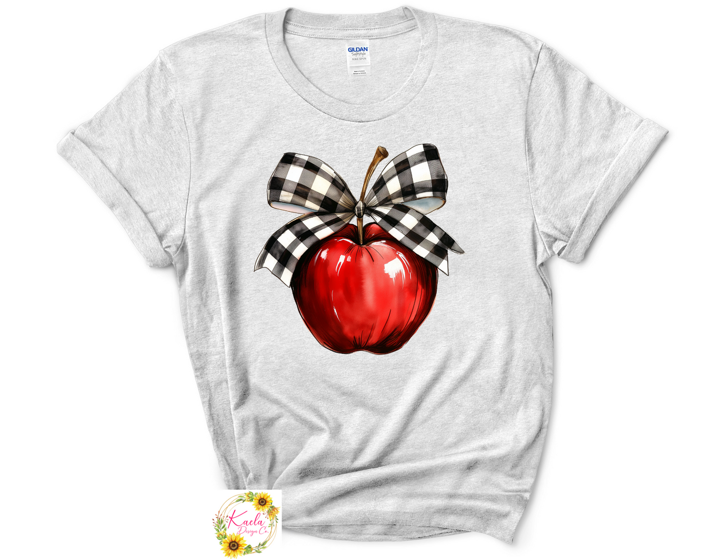 Checkered Bow Apple T-Shirt