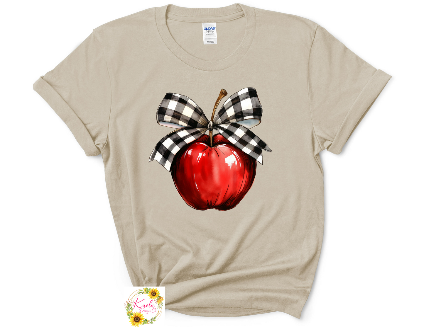 Checkered Bow Apple T-Shirt